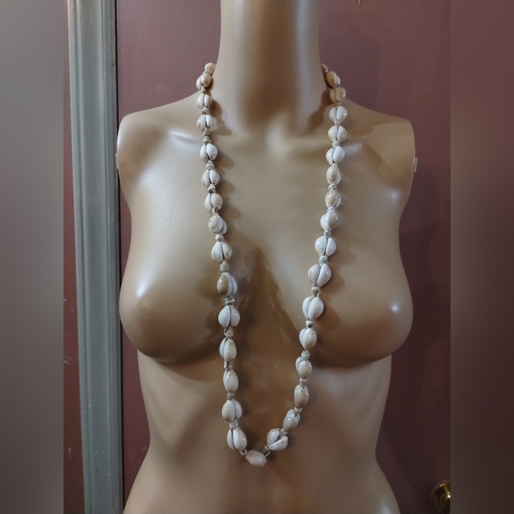 Boho Cowrie Shell Necklace Long Beachy Layered Shell Statement Necklace